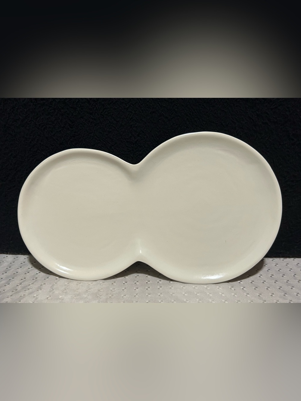 Crate and Barrel Barbara Eigen Cream Double Circle Plates soup, and salad